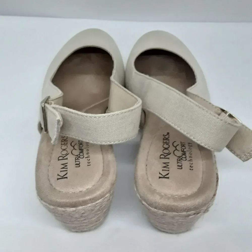 Kim Rogers Duann Espadrille Wedge Ultra Comfort Sandals Size 9,5 Great Condition